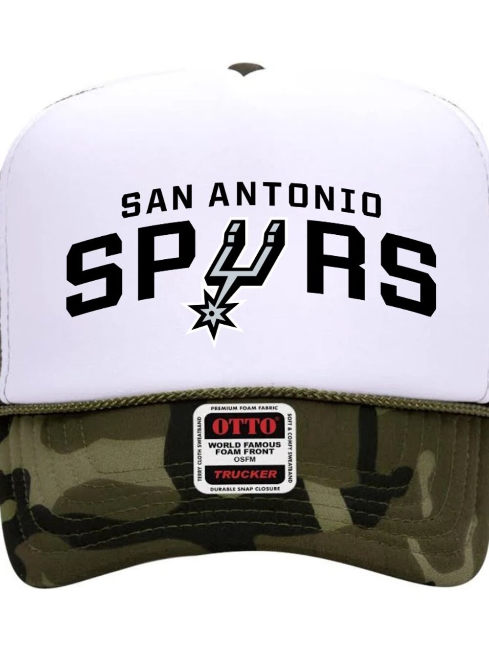 NEW - CAMO SAN ANTONIO SPURS TRUCKER HAT